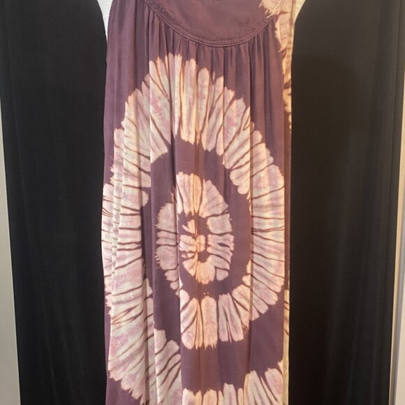 *11You Are A Jewel 💛 Vintage Mauve Sew Jewels Tye Dye Rayon Tunic - Picture 5 of 6